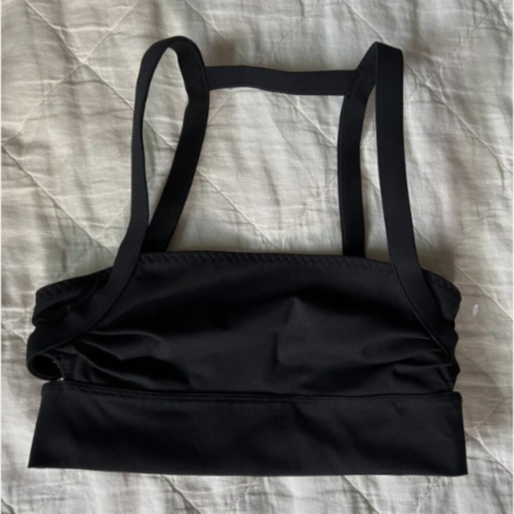 FP Movement Free People - Wave Rider Cut Out Square Neck Sports Bra | Black: Med - Picture 7 of 9